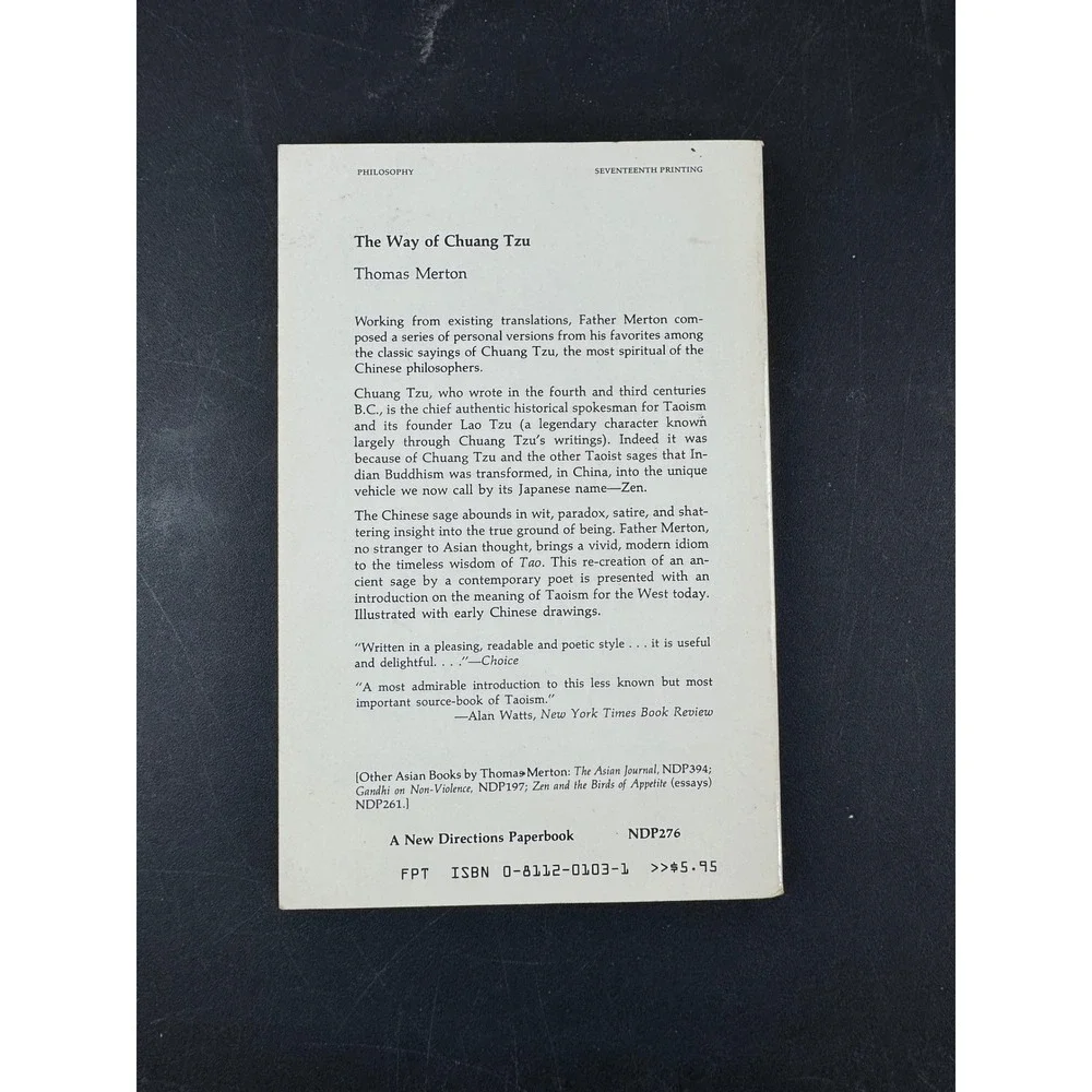 The Way of Chuang Tzu Thomas Merton New Directions pbk Taoism Zen Philosophy
